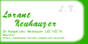 lorant neuhauzer business card